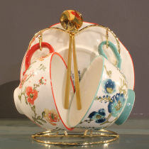 Coffee cup suit European-style creative retro home personality Inform net red hand-painted ceramic Rover cup saucer with spoon