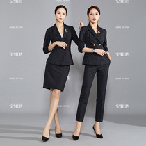 High-end Striped Professional Suit Suit Women Spring Temperament Women President Business Manager Sales Department Workwear Positive Dress