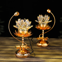 Buddha lamp led colorful crystal lotus lamp Pair of Changming lamps in front of the Buddha for Buddhist use Buddha hall Buddhist supplies