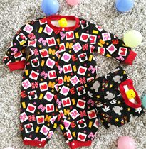 Daily single childrens clothing spring and autumn mens and womens baby infant cotton long sleeve jumpsuit one-piece clothes