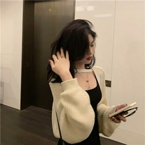 2021 autumn Korean version of the new temperament knitted sweater simple cardigan loose outer wear jacket fashion suit women