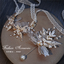 High-end super fairy bride wrist flower bridesmaid sisters hand flower wedding forest system beautiful groom corsage best man group brooch