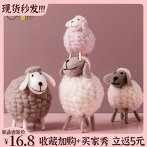 Creative Nordic sheep ornaments cure bedside table bedroom home living room cute Net red milk tea shop decoration