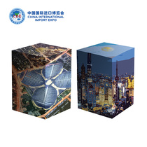 China International Import Expo into the Expo 3D sticky note paper night Shanghai four-leaf clover handwritten message tag sticker