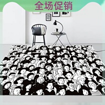 Original trendy carpet ins and windy tea rectangular living room tea table cushion net red teenage girl bedroom bedside bedside cushion