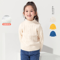 Balabala girl thicken sweater damp 2021 winter dress new childrens wool sweatshirt warm 201421103202