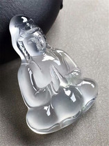 Natural emerald high ice glass species Guanyin Myanmar Tianran A cargo ice planting sun green full color Buddha male and female with certificate