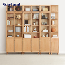 Garland full solid wood combination bookcase shelf simple modern student home with door bookcase storage cabinet economical