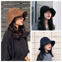 Japanese face-showing small fisherman hat Japanese wild fleece ins retro basin hat womens autumn and winter Korean version of the tide brand