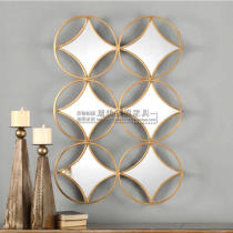 American wrought iron combination decorative mirror living room entrance fireplace porch wall decoration mirror sofa background wall decorative mirror