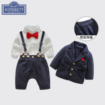Baby spring childrens suit suit Spring and autumn boys  suit Bib pants Childrens clothing foreign style baby year-old dress
