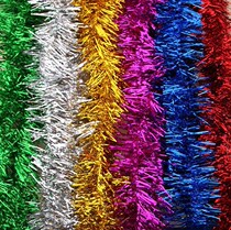 2m Metallic Foil Star Rattan Tinsel Christmas Tree Garland