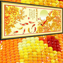 Nine fish figure 5D Crystal Diamond painting full of diamond brick and stone show bedroom stick drill cross stitch flower blossom rich new living room