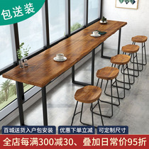 Custom solid wood Balcony By Window Sill Table Coffee Home High Foot Log Bar Commercial Office Extremely Narrow