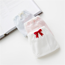 Lady cotton fabric low waist sexy lace no trace breifs girl sweet bow embroidered underwear