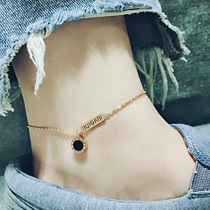 Foot chain Womens ankle chain silver Roman numeral rose gold anklet female Net red Korean version of simple personality