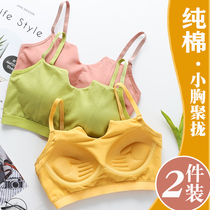 One-piece Underwear Woman without steel ring Students High School Teenage Girl Summer Thin Breast with Pure Cotton Smear and Beauty Back bra