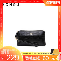 Red Valley Womens Bag 2021 New Genuine Leather Fashion Hand Grab Bag Casual Handbag Mobile Phone Women Baotou Layer Cow Leather 4089