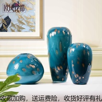 Vase Pendulum Pieces American Blue Home Living Room Dry Flowers Creative Flower Arrangement Home Eurostyle Light Lavish Dining Room Table Decorations