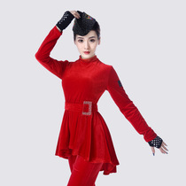 2020 New Yue camping sailor dance costume womens long sleeve top diamond velvet square dance team costume now