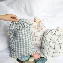 Cotton fabric storage bag cotton dust bag travel clothes clothing finishing debris drawstring bag bag