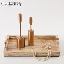 New Chinese home swinging piece Living room Bathroom Horn Handle Tray-like Office Desktop Accommodating Decorations
