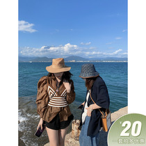 Tencel Collar Shirt Knit Harness Vest Suit Woman 2022 Spring new Korean ensemble Onistack wearing blouses