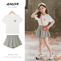 Girl t-shirt short sleeve suit Summer loose child half sleeve blouse pure cotton white summer fit 2022 Compassionate Girl