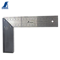 Special price Japanese SHINWA affinity penguin right angle ruler 90 degree stainless steel ruler thickening high precision curved ruler
