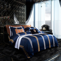 High end 140 color loom large jacquard four pieces pure cotton European style five star shaped board room with long suede cotton more than six pieces