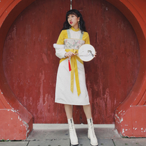 Huang Niuniu students original homemade Jin Yun return Republic of China style long autumn and winter long-sleeved modified cheongsam skirt women