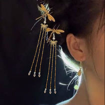 Original antique Dragonfly hairpin hairpin tassel step shake Maple Leaf hairclip fan hair comb Hanfu hair accessories Super fairy side clip