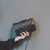 Lamode high bag female 2019 new Singapore leather diamond chain shoulder shoulder bag simple small square bag