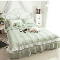 Lace Side Princess Wind Bed Four Pieces Of Full Cotton Pure Cotton 1 8m Bed Double Lotus Leaf Side Quilt Cover Bed Linen Bed Skirt