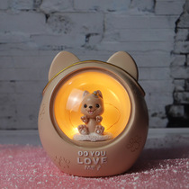 New Creative Cartoon Cute Puppies Small Night Light Resin Pendulum Pieces Room Table Hem Accessories for girls and children