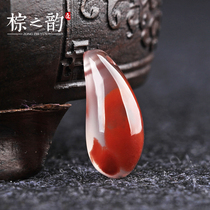 Natural Sichuan raw mine nine mouth south red agate ice floating clip pendant hanging diamond star Moon Moon Bodhi accessories matching