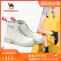 Camel womens shoes autumn and winter New Fashion casual high-end retro English style Martin boots tide Joker boots womens boots