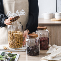 Glass storage tank household large grains storage box storage tank kitchen food sealing tank milk powder bottle