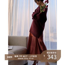 lowey acetate new fiber satin base diagonal cut skirt