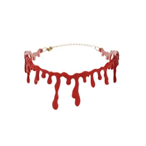 A Halloween dark black system emulation demon bleeding necklace cos creative bloody cutting terror