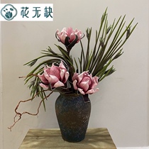 Eurostyle modern imitation leather floral suit Living room TV cabinet Decent Board Room Villa Decorated Floral Fake Vase Hem