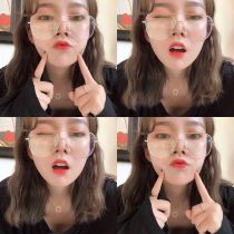 Net red ins same street shot big face thin glasses frame women retro myopia flat big frame toad glasses women tide