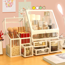 Transparent glass desktop anti-dust skincare red makeup brushes Home dressers Cosmetic Dressers Cosmetics containing boxes