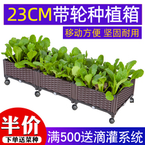  Family balcony vegetable artifact vegetable planting box Plastic flower pot living room rectangular roof pot extra large clearance warehouse