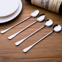 Stainless steel spoon creative coffee mixing spoon long spoon Korean household tableware long handle spoon small soup spoon