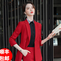 High-end professional suit female 2021 new fashion temperament double-breasted suit Real estate hotel manager overalls