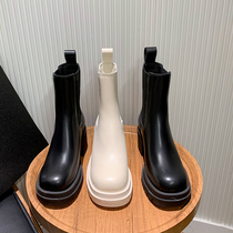 Martin Boots Woman 2021 New Fall Inn Wind thick bottom High heel midcylinder boots Slim Smoke Smoke Chelsea Short Boot