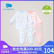 Libaby room underwear men and women baby winter pajamas set children quilted cotton thick warm home underwear set new