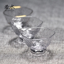 Handmade glass cup cup small gold hammer pattern water glass glass Japanese transparent master kung fu single Cup