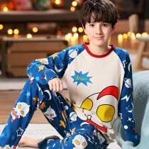 Ottman Childrens winter sleeping clothes fat boy Spring-autumn-style long sleeve pure cotton kid baby up for overweight and fatter suit